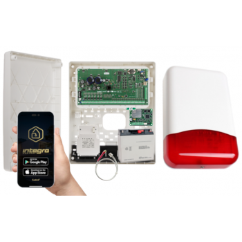 ZESTAW ALARMOWY SATEL INTEGRA 128 PLUS + OPU-3P + AWT800 + 17Ah + INT-GSM LTE + SYRENA TI700